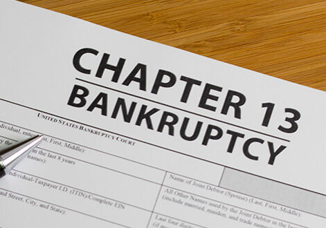 Chapter 13 bankruptcy form with pen